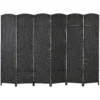 6 delige kamerscherm, opvouwbare privacy scherm, privacy wand voor woonkamer, slaapkamer, thuiskantoor, zwart 1