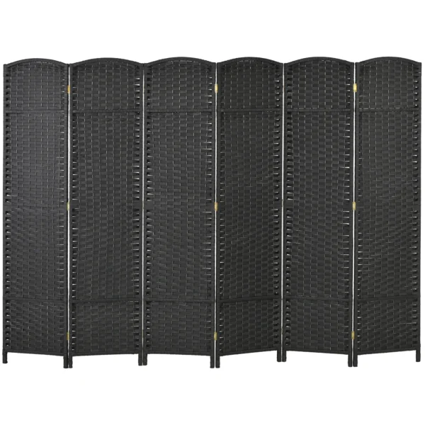 6 delige kamerscherm, opvouwbare privacy scherm, privacy wand voor woonkamer, slaapkamer, thuiskantoor, zwart 1