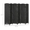 6 delige kamerscherm, opvouwbare privacy scherm, privacy wand voor woonkamer, slaapkamer, thuiskantoor, zwart 4