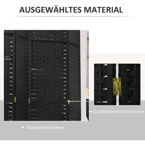 6 delige kamerscherm, opvouwbare privacy scherm, privacy wand voor woonkamer, slaapkamer, thuiskantoor, zwart 7