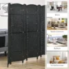 6 delige kamerscherm, opvouwbare privacy scherm, privacy wand voor woonkamer, slaapkamer, thuiskantoor, zwart 8