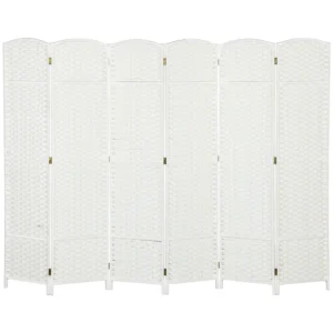6 delige kamerverdeler, opvouwbare privacy scherm, privacy wand voor woonkamer, slaapkamer, thuiskantoor, wit 1