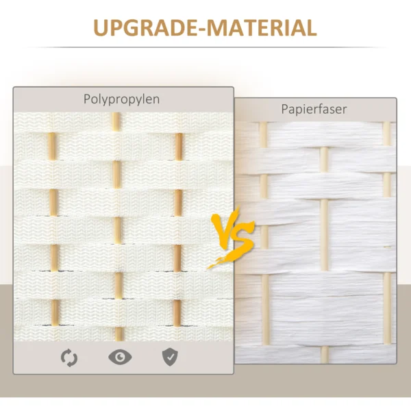 6 delige kamerverdeler, opvouwbare privacy scherm, privacy wand voor woonkamer, slaapkamer, thuiskantoor, wit 5