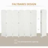 6 delige kamerverdeler, opvouwbare privacy scherm, privacy wand voor woonkamer, slaapkamer, thuiskantoor, wit 6