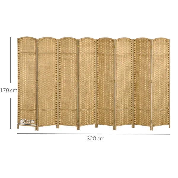8 delige kamerverdeler, opvouwbare privacy scherm, privacy wand voor woonkamer, slaapkamer, thuiswerkplek, natuur 4