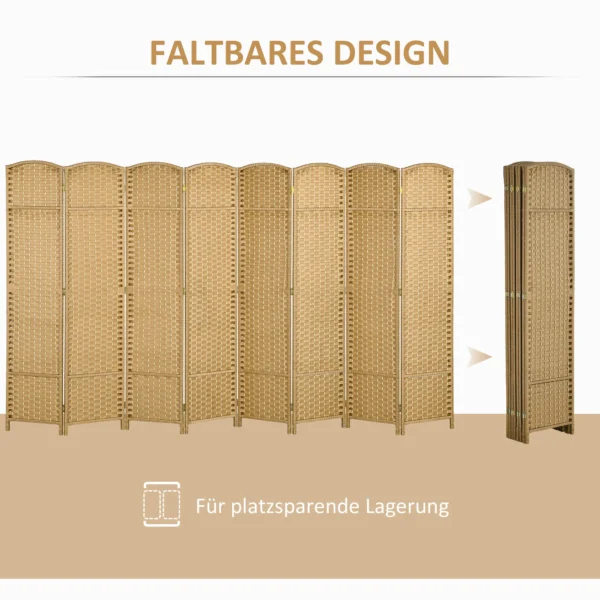 8 delige kamerverdeler, opvouwbare privacy scherm, privacy wand voor woonkamer, slaapkamer, thuiswerkplek, natuur 6