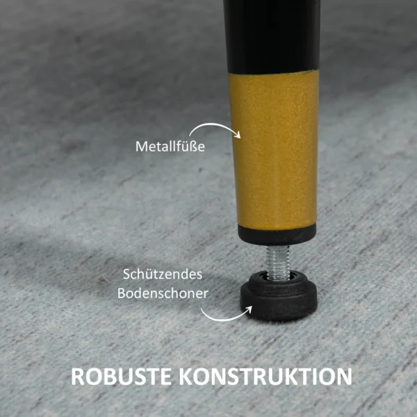 Accentstoel met knoopstiksels, gestoffeerde stoel, afneembare kussens, zwart + goud + blauw 6