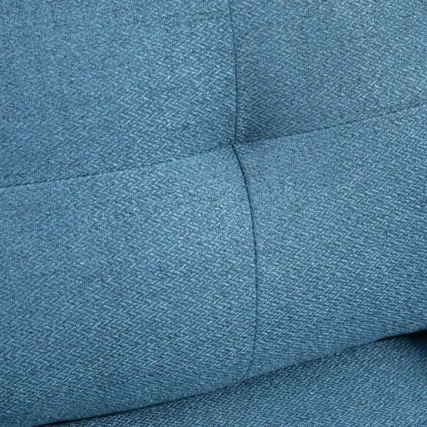 Accentstoel met knoopstiksels, gestoffeerde stoel, afneembare kussens, zwart + goud + blauw 8