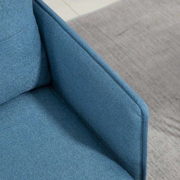 Accentstoel met knoopstiksels, gestoffeerde stoel, afneembare kussens, zwart + goud + blauw 9