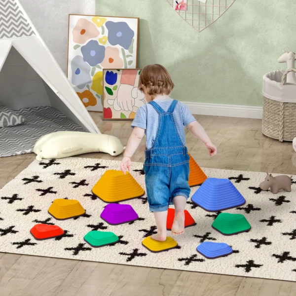 Aiyaplay balans stapstenen, set van 11, stapelbaar & lichtgewicht, antislip, voor binnen/buiten 2