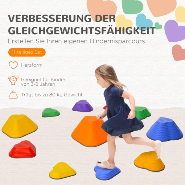 Aiyaplay balans stapstenen, set van 11, stapelbaar & lichtgewicht, antislip, voor binnen/buiten 5