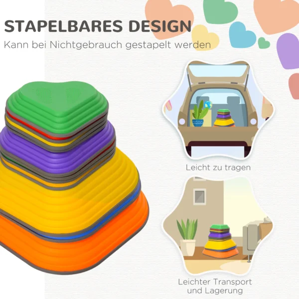 Aiyaplay balans stapstenen, set van 11, stapelbaar & lichtgewicht, antislip, voor binnen/buiten 6