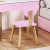 Aiyaplay kinder kaptafel set met kruk, make up spiegel, beervorm, lade, mdf, roze 10