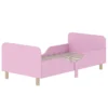 Aiyaplay kinderbedframe, enkel bedframe voor kinderen, veiligheidshek, klein bed voor kinderkamer, mdf, zonder matras, roze 1
