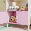 Aiyaplay kinderboekenkast, 2 planken, 2 kasten, vrijstaand, anti kantelontwerp, antislipvoeten, mdf, roze+wit 6