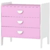 Aiyaplay kinderkast met 3 lades, mdf, opbergkast voor kinderen, roze+wit 1