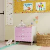 Aiyaplay kinderkast met 3 lades, mdf, opbergkast voor kinderen, roze+wit 5