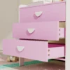 Aiyaplay kinderkast met 3 lades, mdf, opbergkast voor kinderen, roze+wit 6