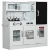 Aiyaplay kinderkeuken, speelkeuken met telefoon, schoolbord, magnetron, fornuis, spoelbak, accessoires, ijsmachine, 3 8 jaar, wit 1