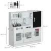 Aiyaplay kinderkeuken, speelkeuken met telefoon, schoolbord, magnetron, fornuis, spoelbak, accessoires, ijsmachine, 3 8 jaar, wit 4