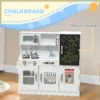 Aiyaplay kinderkeuken, speelkeuken met telefoon, schoolbord, magnetron, fornuis, spoelbak, accessoires, ijsmachine, 3 8 jaar, wit 5