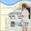 Aiyaplay kinderkeuken, speelkeuken met telefoon, schoolbord, magnetron, fornuis, spoelbak, accessoires, ijsmachine, 3 8 jaar, wit 7