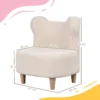 Aiyaplay kinderstoel, pluche stoel met berenoren, fleece hoes, schuimstof, beige 4