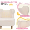 Aiyaplay kinderstoel, pluche stoel met berenoren, fleece hoes, schuimstof, beige 6