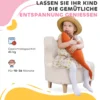 Aiyaplay kinderstoel, pluche stoel met berenoren, fleece hoes, schuimstof, beige 7