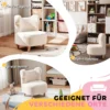 Aiyaplay kinderstoel, pluche stoel met berenoren, fleece hoes, schuimstof, beige 8