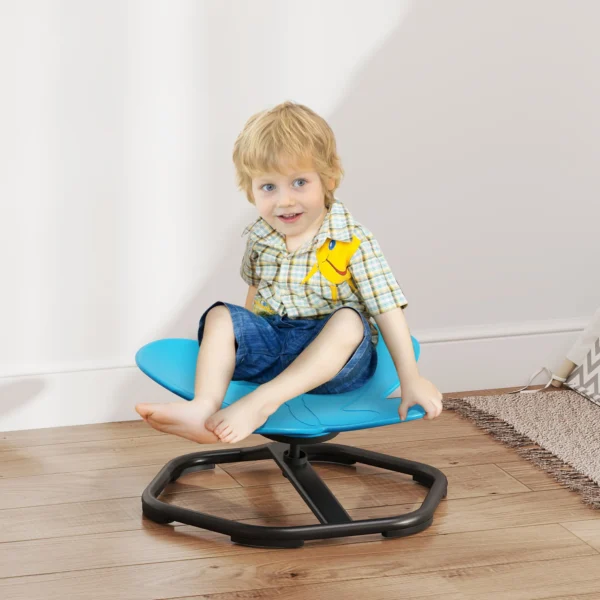 Aiyaplay sensorische draaistoel voor kinderen, vlinder vorm, bevordert balans en coördinatie, kunststof, metaal, blauw 2