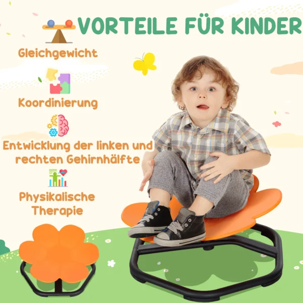 Aiyaplay sensorische kinderstoel, draaistoel voor autisme, sensorische balanstraining zitplaats kunststof oranje 5