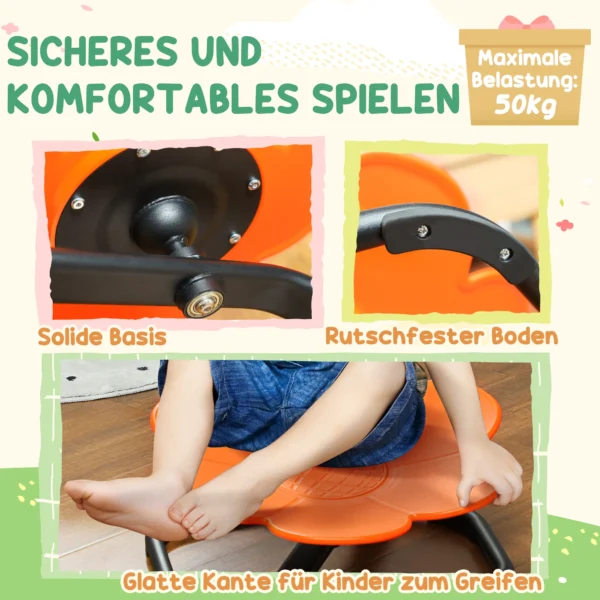 Aiyaplay sensorische kinderstoel, draaistoel voor autisme, sensorische balanstraining zitplaats kunststof oranje 6