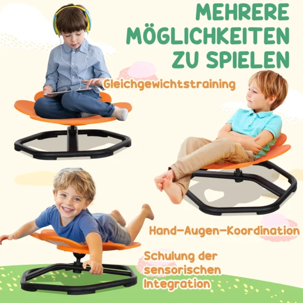 Aiyaplay sensorische kinderstoel, draaistoel voor autisme, sensorische balanstraining zitplaats kunststof oranje 7