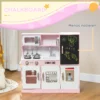 Aiyaplay speelkeukenset met potten, schoolbord, telefoon, ijsmachine, fornuis, 83,8 x 26,8 x 81 cm, roze 6