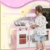 Aiyaplay speelkeukenset met potten, schoolbord, telefoon, ijsmachine, fornuis, 83,8 x 26,8 x 81 cm, roze 8