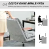 Armloze gestoffeerde stoel, draaibare gestoffeerde bureaustoel met zachte stoffen bekleding, in hoogte verstelbaar, stalen poten, grijs 8