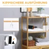 Badkamerkast, badkamerdressoir met lamellendeuren, badplank, bamboehout, natuurhout 8