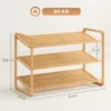 Bamboe rek, schoenenrek, gangrek, 3 traps ontwerp, 30 kg draagvermogen, hout 4