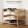 Bamboe rek, schoenenrek, gangrek, 3 traps ontwerp, 30 kg draagvermogen, hout 6