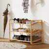 Bamboe rek, schoenenrek, gangrek, 3 traps ontwerp, 30 kg draagvermogen, hout 8