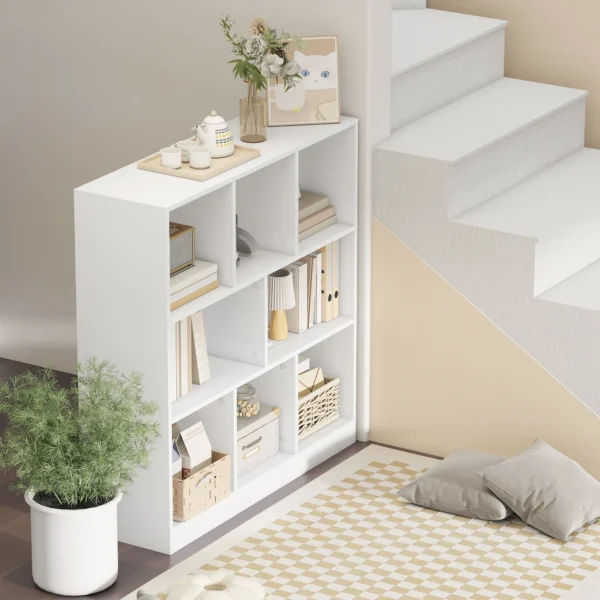Boekenkast staande kast, 8 planken, 97,5 x 30 x 100 cm, wit 10