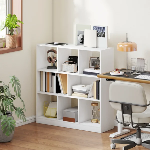 Boekenkast staande kast, 8 planken, 97,5 x 30 x 100 cm, wit 2