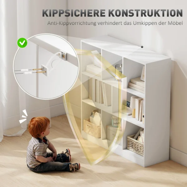 Boekenkast staande kast, 8 planken, 97,5 x 30 x 100 cm, wit 5
