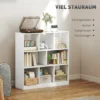 Boekenkast staande kast, 8 planken, 97,5 x 30 x 100 cm, wit 6