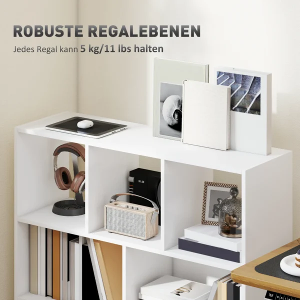 Boekenkast staande kast, 8 planken, 97,5 x 30 x 100 cm, wit 7