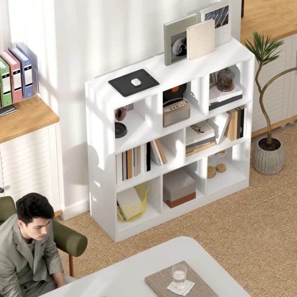 Boekenkast staande kast, 8 planken, 97,5 x 30 x 100 cm, wit 8