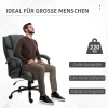 Bureaustoel, ergonomische bureaustoel, draaistoel met gevoerde armleuning, tot 220 kg belastbaar, grijs 5