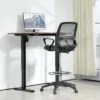 Bureaustoel ergonomische bureaustoel met armleuningen en verstelbare voetenring netbekleding grijs 2