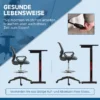Bureaustoel ergonomische bureaustoel met armleuningen en verstelbare voetenring netbekleding grijs 5
